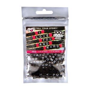 Tell Your Story Alphabet Bead Bag Black Cubes
