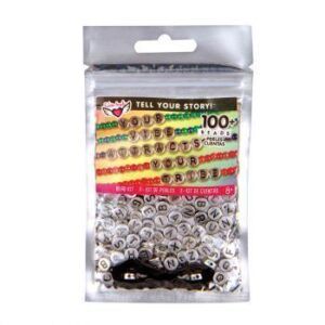 Tell Yous Story Alphabet Bead Bag- Silver Tablets