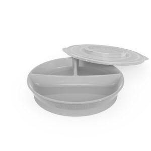 Plato Dividido Twistshake 6+M Gris Pastel