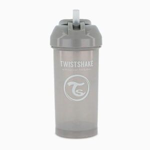 Vaso Con Pitillo Twistshake 360ml 6+M Pastel Gris Pastel