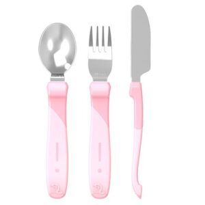 Cubiertos De Aprendizaje De Acero Inoxidable 12+M Rosado