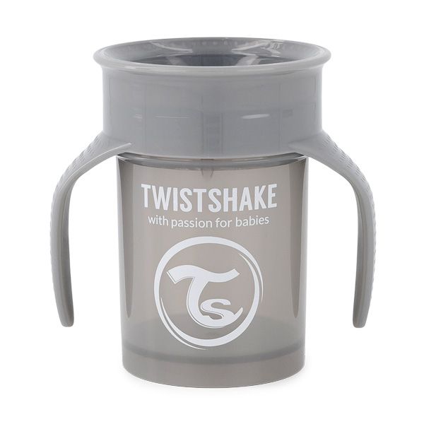 Vaso Twistshake 360 6+M Gris Pastel